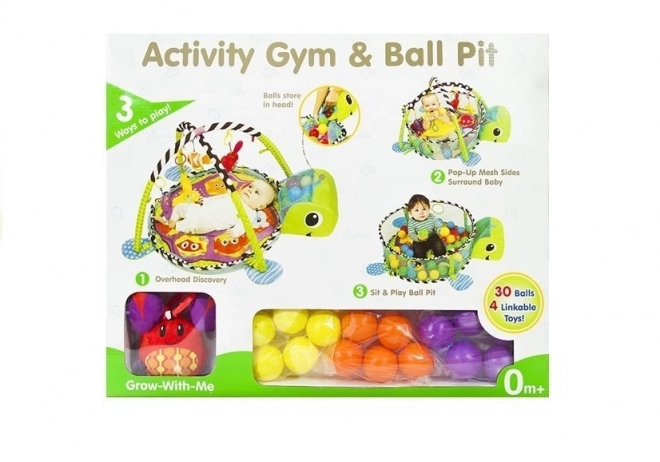 Educational Baby Turtle Play Mat 3-in-1 Ball Pit