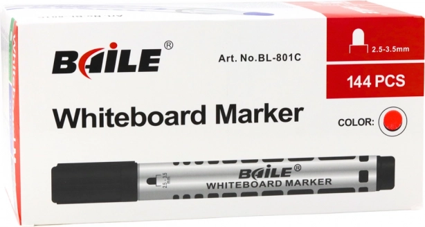 Red Whiteboard Markers, 12 pcs