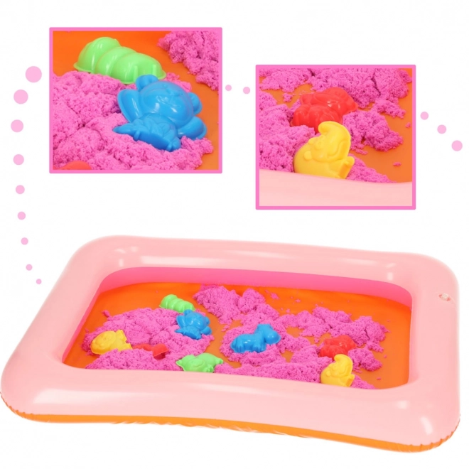 Kinetic Sand Set with Mold and Inflatable Sandbox