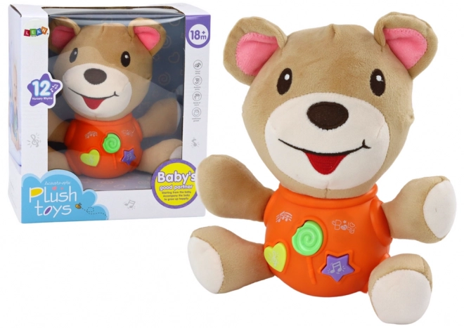 Interactive Orange Plush Teddy Bear