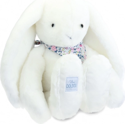 Doudou plush rabbit with scarf white 50 cm