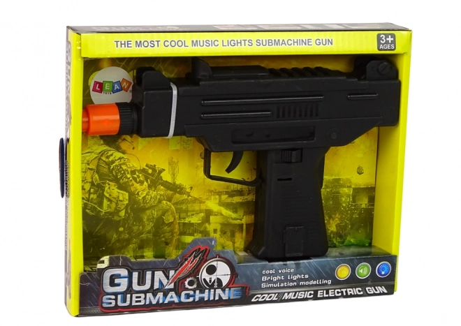 Children's Black Toy Gun with Vibration and Sound