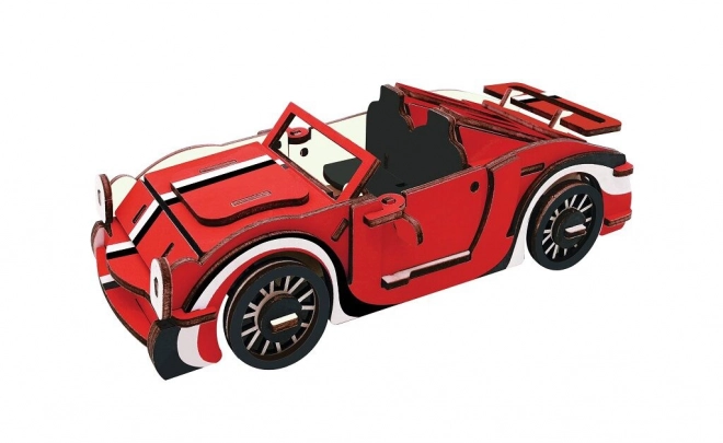 Woodcraft Wooden 3D Puzzle Red Convertible