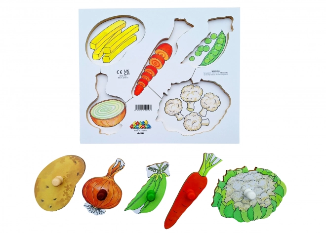 Peel and Slice Wooden Puzzle - Farm Vegetables