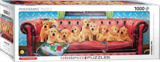 Eurographics Panoramic Puzzle Labrador Dogs on Dog Sofa