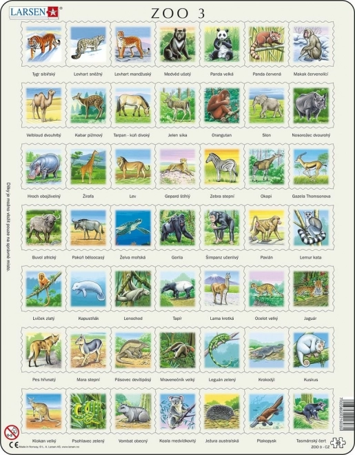 Larsen World Animals Educational Puzzle 49 Pieces