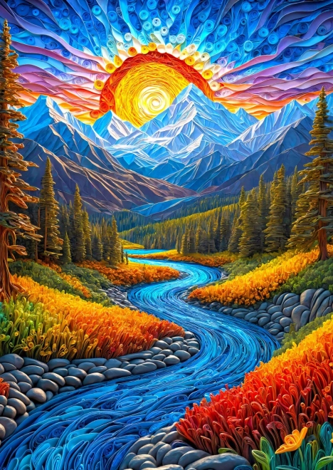 Enjoy sunrise over the landscape puzzle 1000 pieces