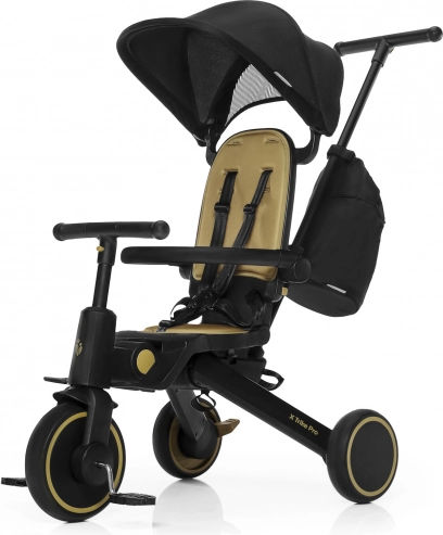 Triciclo per bambini con asta di guida X Trike Pro Kodi Bronze, pieghevole