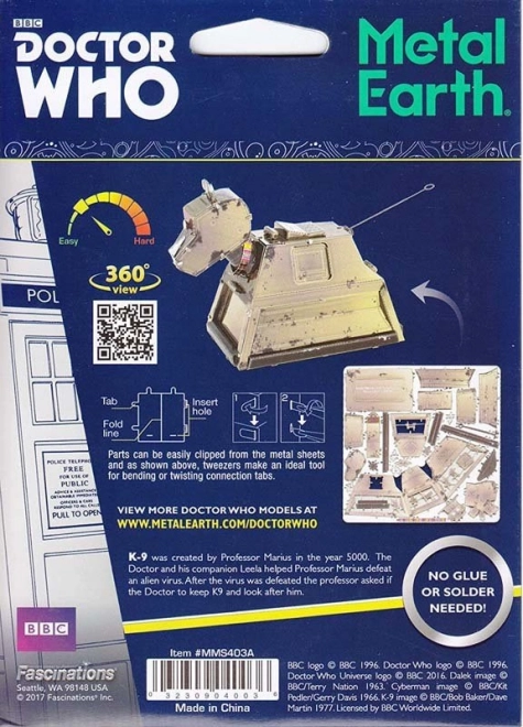 Metal Earth 3D Puzzle Doctor Who Rusty K-9