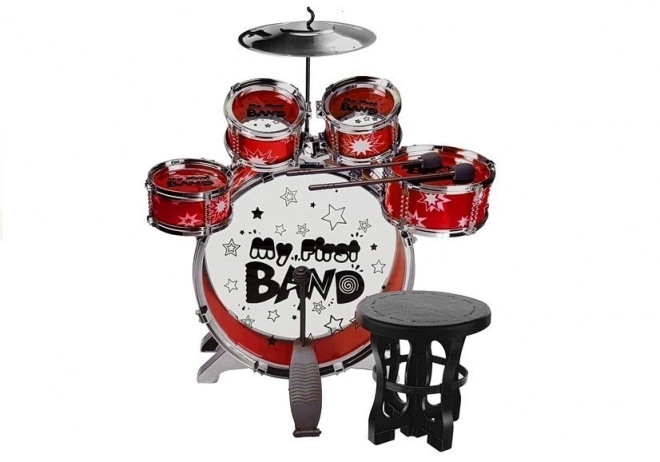 Red Children's Drum Set with Chair