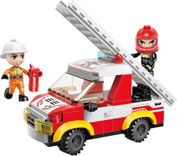 Two firefighter figures and accessories