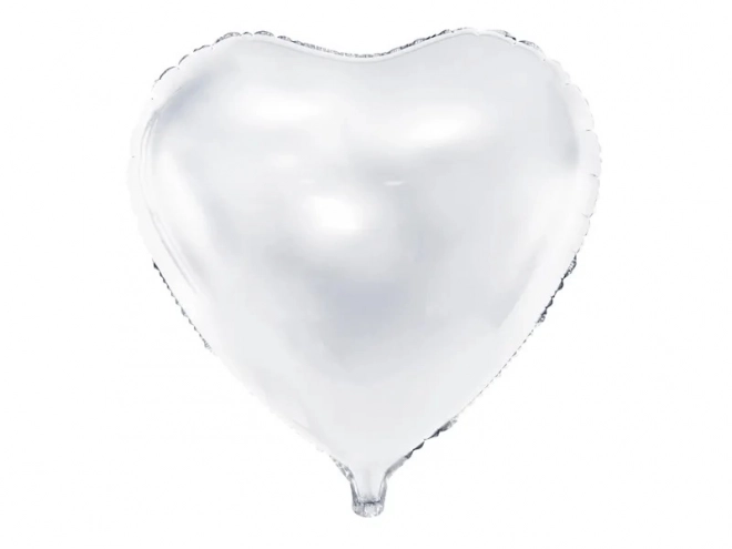 White Heart Foil Balloon 45cm