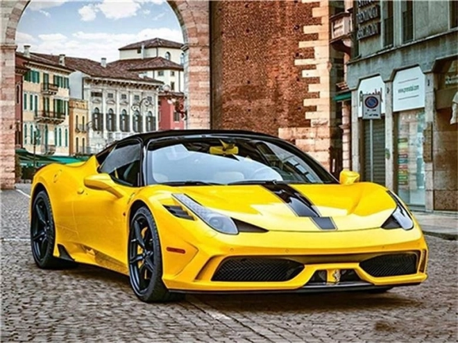 Diamond Painting Yellow Sports Car