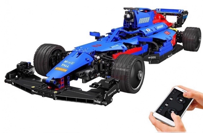 Remote Control Blue F1 Racing Car Building Set