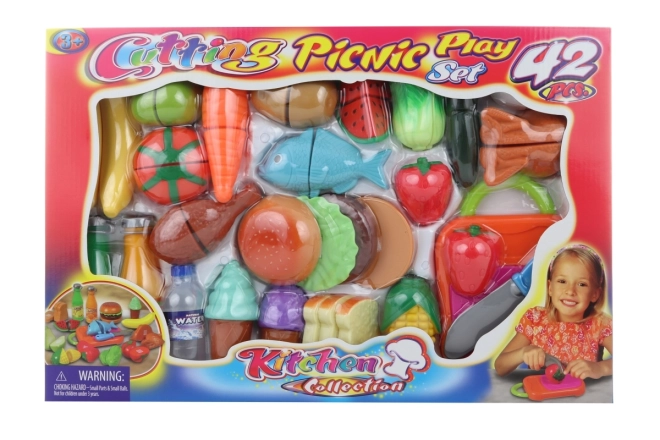 Large Food and Cutting Toy Set