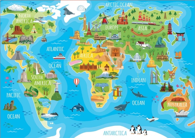 World Monuments Map Puzzle by Educa