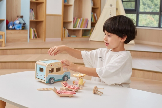 Wooden Camper Van with Accessories