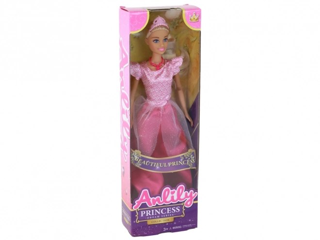 Princess Doll with Long Blonde Hair and Pink Tiara