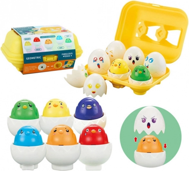 Puzzle per Bambini Sorter Montessori Pulcini Allegri 6 pezzi