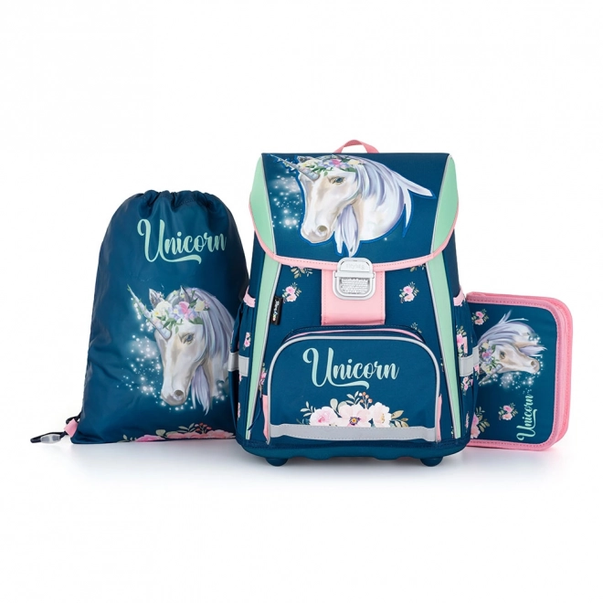 School Set Unicorn Premium - Backpack, Bag, Pencil Case