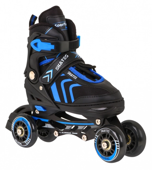 4-in-1 Skates Rollerblades Ice Skates for Kids Size 34-38 Blue