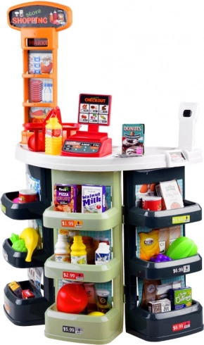 Realistic cash register with scanner