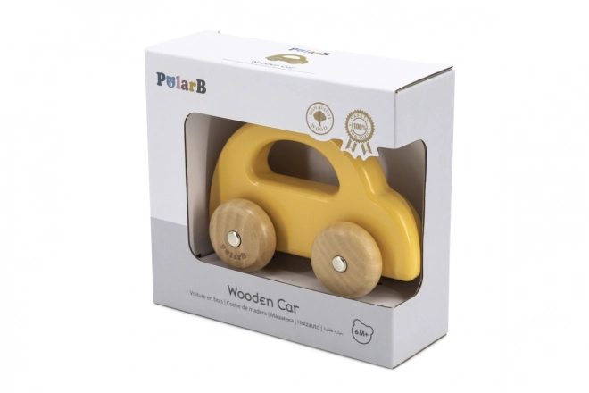 Wooden Toy Car Yellow