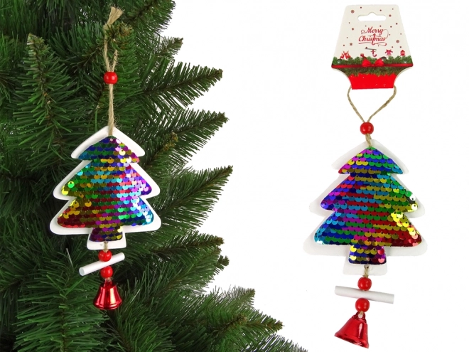 Christmas Tree with Sequins Bell Ornament