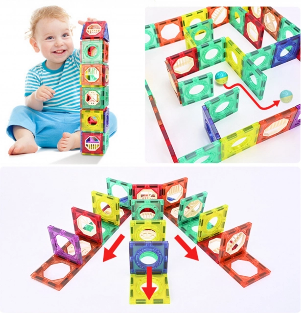 Magnetic Building Set 3D – Marble Run 126 pcs by WOOPIE