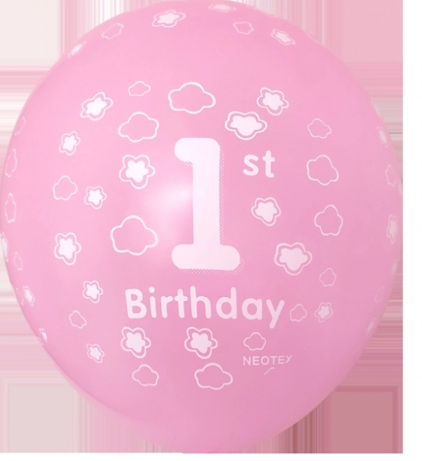 Set of Pink Birthday Balloons for Girls