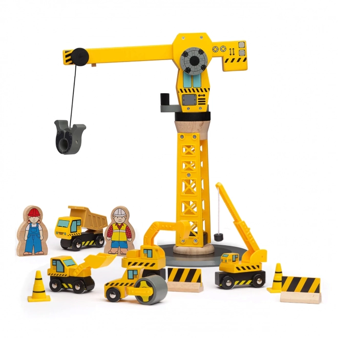 Bigjigs Rail Crane and Construction Vehicles Set