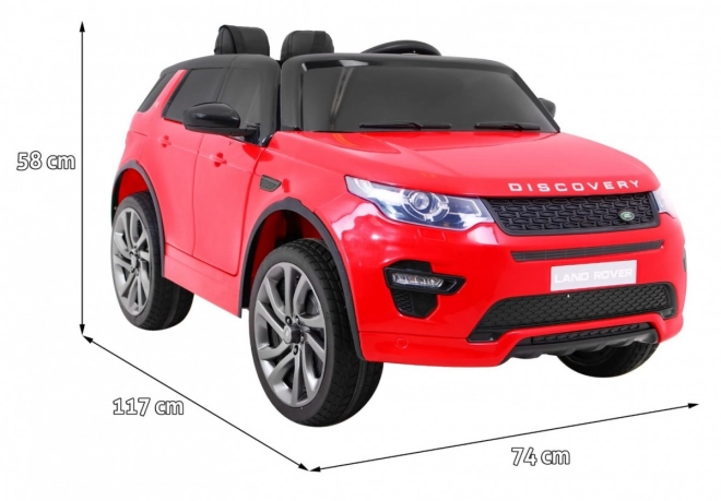 Children's Land Rover Discovery Red + Remote Control + 5 Harnesses + Seat Adjustment + EVA + MP3 LED