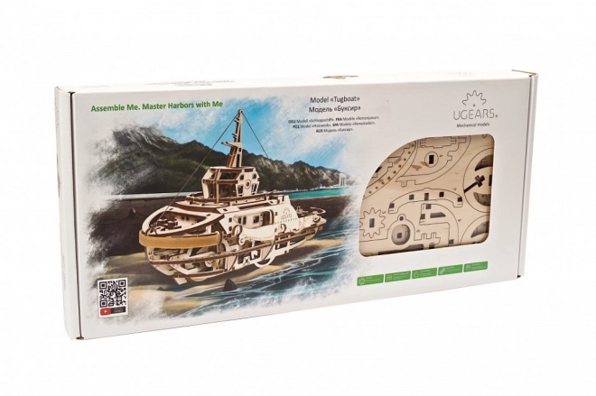 Ugears 3D Wooden Mechanical Tugboat Puzzle