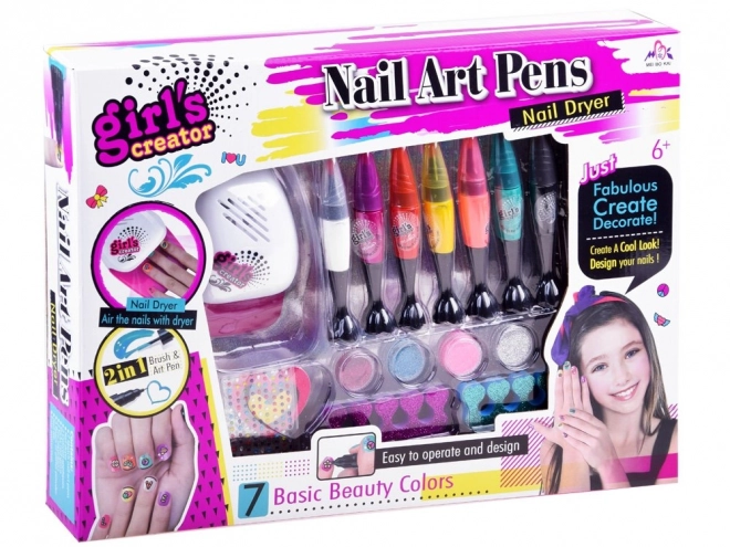 Children's Nail Painting Set with Nail Polish, Stickers, and Glitter