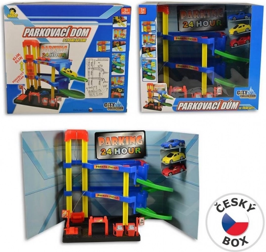 MaDe Garage with Manual Lift and 3 Cars, 29 cm