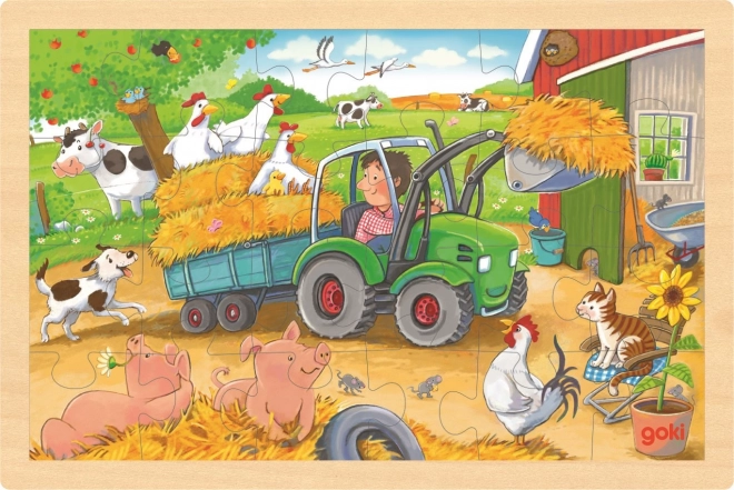 Wooden Puzzle Small Tractor