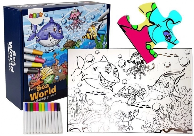 Colorable Water World Puzzle for Kids