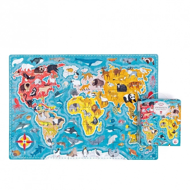 World Map Animal Puzzle 60 Pieces