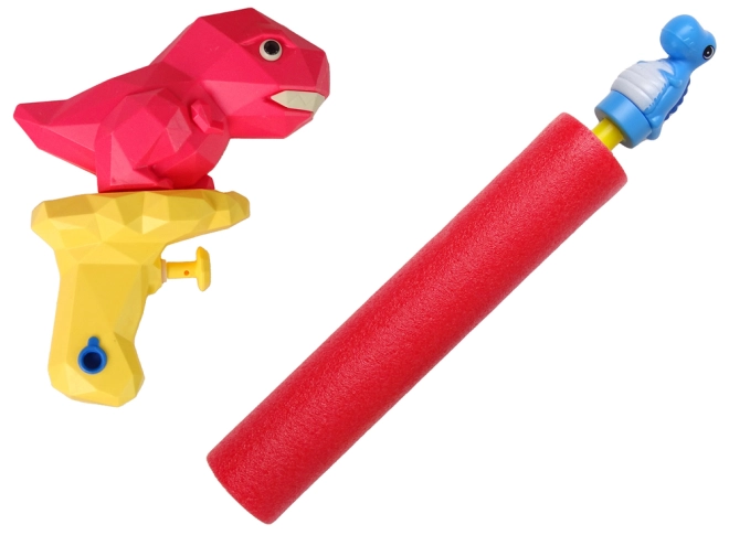 Pistole ad acqua con dinosauro e pompa in schiuma