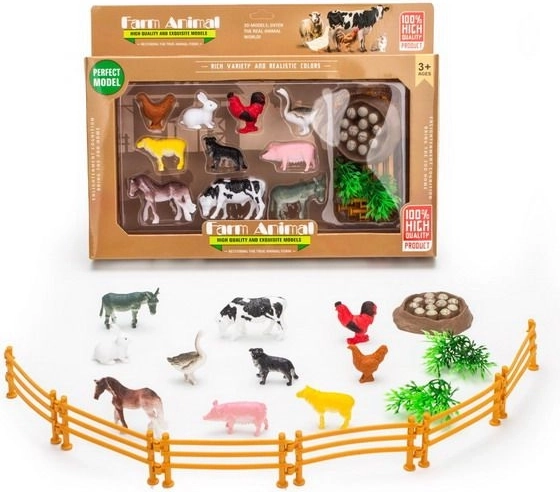Bauernhoftiere Figuren Set mit Gehege