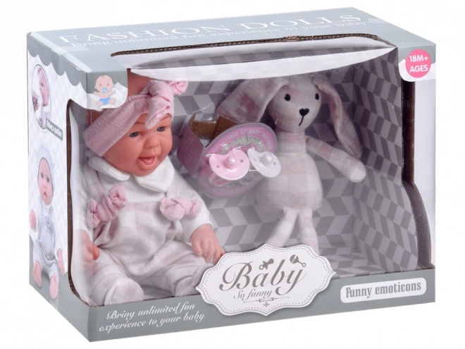 Charming Baby Doll with Plush Bunny