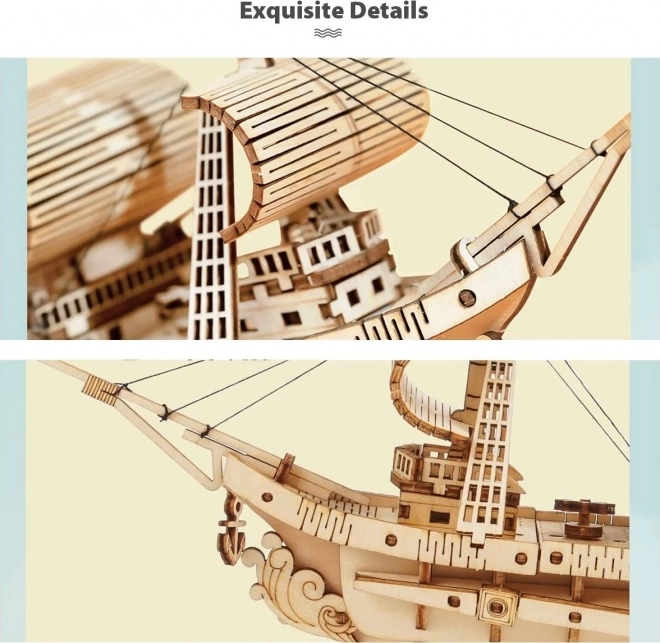 Wooden 3D Puzzle Military Sailing Ship