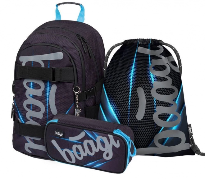 School Backpack Set with Bluelight Skate Theme