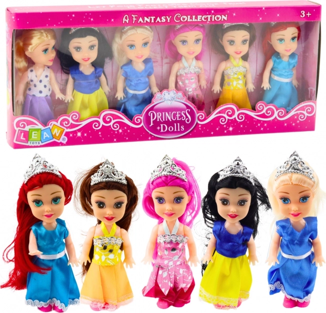 Set Mini Bambole Principesse Vestiti Fiabeschi