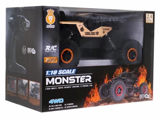 Remote Controlled Off-Road Crawler Monster for Kids 6+ Gold 1:18