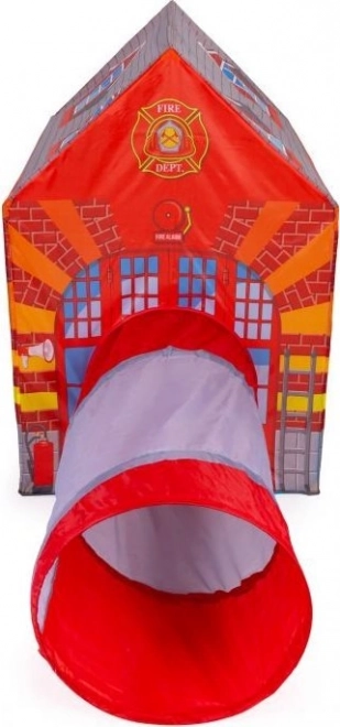 Brandweerhuisje IPLAY kinderspeeltent met tunnel