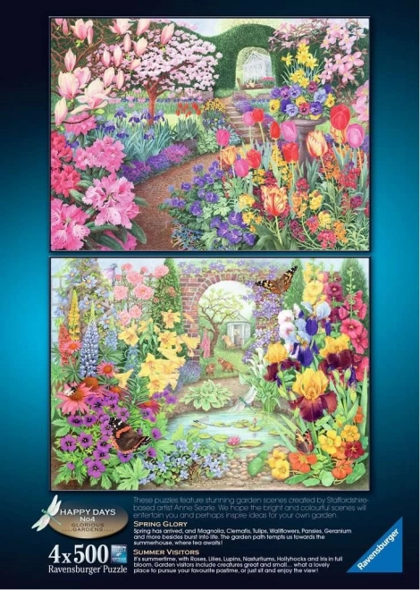 Ravensburger Puzzle Beautiful Gardens 4x500 Pieces