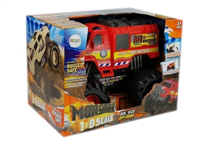 Large Fire Truck Toy with Big Wheels 1:8 Scale