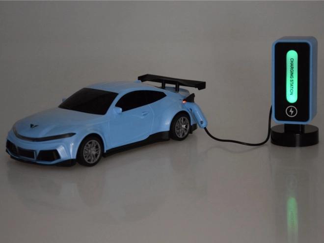 Remote Control Electric Car with Charging Station and Colorful Lights