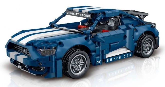 Blue Sports Car Building Blocks Set